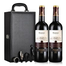 超市	法国进口红酒 罗莎庄园爱语优雅版干红葡萄酒双支礼盒装 750ml*2