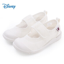 【尚新货】迪士尼同款小孩子穿的幼儿园室内鞋宝宝帆布鞋女儿童小白鞋小童软底布鞋男透气春秋 开口款-白色 23 内长15.5/适合脚长14.5-15cm