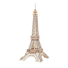 成人高难度diy3D木质立体拼图建筑手工拼装模型木头房子玩具拼插积木儿童礼物 激光切割巴黎铁塔