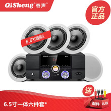 Qisheng/奇声 5.1吸顶音响家用家庭影院音箱套装 专业客厅KTV天花喇叭无线蓝牙语音点歌机 豪华版-6.5寸吸顶喇叭*5+低音炮功放一体机