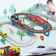 智想 儿童玩具轨道车 电动玩具汽车套装小火车男女孩多层过山车生日礼物