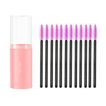 眼睫毛夹刷,折叠旅行便携眼睫毛刷,定型睫毛刷,翘睫毛刷 睫毛刷套盒(淡紫色)12支装