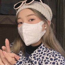 韩版成人一次性口罩3D立体三层薄款透气白色防风网红口罩女女神时尚 100只中码【3D立体成人型口罩 】 【透气薄款】