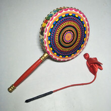 京炫（JINGXUAN)热巴鼓牛皮热巴鼓手柄鼓舞蹈道具鼓演出鼓表演藏族热巴图案可定制 20厘米彩色鼓身+鼓棒