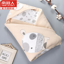 2021南极人大牌童装初新生婴儿童小宝宝抱被0-1-3岁儿春夏棉生宝宝包被春秋保暖被子用棉无印染 牛宝宝 春秋中厚款 90x90cm