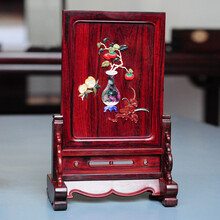 问闲红木家具小叶紫檀（学名：檀香紫檀）插屏中式砚屏实木家居台屏工艺品摆件明式座屏 款式一