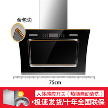 正宗好太太油烟机家用厨房大吸力吸油烟机双电机侧吸式抽油烟机 750宽八键大屏+手感+自动清洗 +金包边包安装
