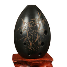 七星埙 八孔梨形黑陶埙 学生初学者埙 入门练习演奏埙 民族乐器埙ONEVAN 【拍立减】一品竹段F调