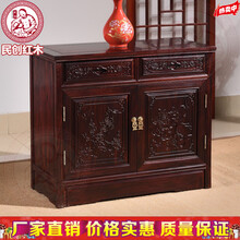 民创红木家具印尼黑酸枝（学名：阔叶黄檀）实木中式明清古典雕花餐边柜储物柜0.81.12345682m 0.8m雕花二门矮款餐边柜/长宽高80*40*68
