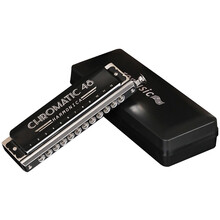 romusic口琴 12孔C调半音阶口琴高级成人专业演奏（黑色）