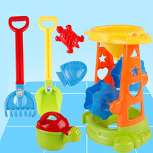 儿童沙滩玩具套装宝宝戏水玩沙子决明子沙漏玩沙挖沙大号铲子工具 大号铲子沙漏6件套