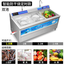 商用厨房洗菜洗碟器饭店全自动洗碗机餐厅用小型超声波洗碗机 【智能防干烧定时款】1.8米双池