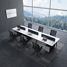尊黎 新款办公桌 简约现代办公家具职员办公桌6人4人3人双人位屏风工位隔断办公桌椅组合员工位 简约白色 桌上线盒