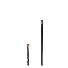 双头眉粉刷一支装斜角眉刷子迷你画眉毛刷螺旋扫睫毛梳便携小短款 便携款双头眉刷+细节单头眉刷 人造纤维