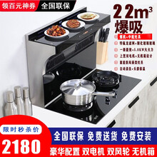 逸帝800mm无机箱双电机集成灶分体式集成灶侧吸下排式油烟机自动清洗烟灶套装双电磁炉 油烟机+燃气灶 液化气