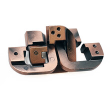 魔Puzzle金锁玩具四方锁高难度解锁扣解密笼中取物鲁班锁全套 三角链(5星)