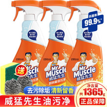 威猛先生油污清洁剂厨房重油污净油烟机清洗剂厨房清洁剂油污清洁剂除油去油污柠檬清香强力清洁 【清洁工具】清爽柠檬455g*3瓶