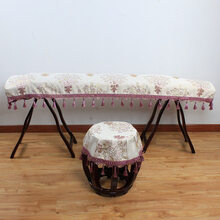 古筝罩防尘琴罩新古典盖布遮盖琴套防尘布罩子文艺典雅配件通用款 雕花金珠-紫色(165长度古筝罩+凳套)-清洁刷