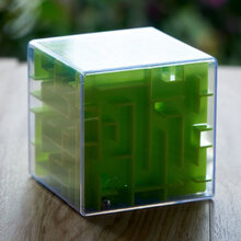 球球魔方 早教专注力弹珠青少年魔方方块迷宫小学生3d立体滚珠旋转球球玩具 绿色实色【耐摔】9.5*9.5 底座