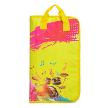 个性图案鼓棒包 架子鼓鼓槌袋 大容量可放置乐谱 多付装牛津面料加厚鼓锤乐器袋双肩背套 YW-12A黄底架子鼓图