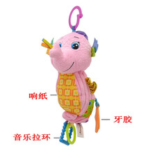 婴儿安抚玩偶音乐拉铃 宝宝推车挂件床铃床挂八音盒拉琴玩具0-1岁 SOZZY音乐拉铃海马(粉色)