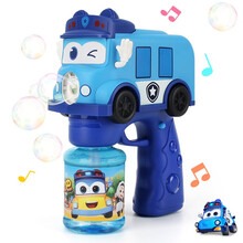 泰芬乐儿童玩具泡泡机抖音同款百变校巴车长歌德卡通全自动加特林泡泡枪带灯光音乐不漏液大瓶泡泡水泡泡枪蓝