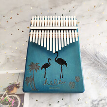 拇指琴卡林巴琴乐器初学者礼物kalimba手指钢琴便携木质ONEVAN 桃花芯极光蓝火鸟