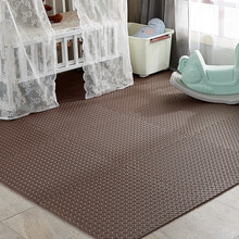 明德PE泡沫地垫拼图儿童爬行垫 宝宝婴儿卧室客厅树叶纹拼接泡沫防滑垫大号60*60*2.5加厚爬爬垫 咖啡色 树叶纹60*60*2.5 cm单片