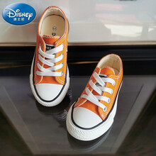 迪士尼旗舰官方店同款儿童帆布鞋女童板鞋春夏软底中大童布鞋软底男童鞋宝宝球鞋子鞋小孩子的1-14岁 橙色 29码内长约18.2