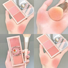 【配腮红刷】三色下午茶腮红盘自然裸妆持久显色元气学生日常胭脂修容盘 01#奶茶盘+腮红刷