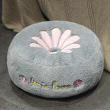阁莎高端家纺蒲团坐垫地上懒人榻榻米垫子凳子坐垫屁垫屁股椅子可坐地垫加厚冬 灰色小雏菊-仿兔毛款 蒲团坐垫(38*38*14厘米)