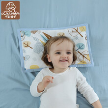七彩博士 婴幼儿枕头0-1-3岁纯棉透气纱布新生儿决明子枕头春夏季宝宝儿童枕头新生儿用品 儿童枕纱布多彩小树(0-3岁）
