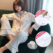 孕妇睡衣哺乳衣家居月子服春秋季吸汗产后5月份6夏季薄款喂奶开衫 0413白色 XXXL建议155-170斤