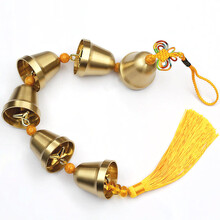 ins抖音同款高品质纯铜铃铛风铃挂件6个7个9个一串店铺家居风铃 1个铃