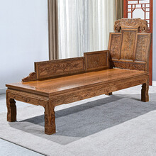 寻古红木家具非洲鸡翅木（学名：非洲崖豆木）沙发实木中式客厅全实木原木沙发椅组合 贵妃床