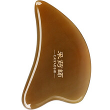 采药师 CAIYAOSHI 刮痧板天然牛角面部脸部刮痧按摩拔筋棒全身通用颈部美容女刮痧仪器 海豚片厚款0.8cm