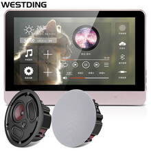 威斯汀（WESTDING）XT9智能家居语音触屏家庭背景音乐主机系统套装 家庭影院音响组合 吸顶音响喇叭958一拖二