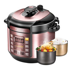 美的电压力锅家用5升6升双胆全自动电饭煲智能多功能6l高压锅 5升玫瑰金【Simple101】双胆