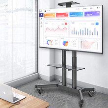 凯旗(32-100英寸)移动电视支架落地电视机架子移动电视推车落地挂架视频会议一体机显示屏万向移动架 【旗舰款32-70英寸】视听上下双托盘 双立柱伸缩