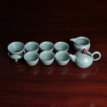 简匠 杨聚斌汝窑鸿运当头茶具套装送礼盒 原产地大师汝窑汝瓷茶具茶壶主人杯 鸿运当头