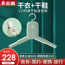 志高折叠烘干机宿舍干衣机烘鞋干衣架多功能速干旅行便携家用小型迷你杀菌神器 豆沙绿【烘干布+晒衣夹+收纳袋】