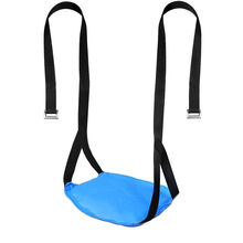 姒桀 儿童秋千户外 儿童秋千户外室内家用荡秋千便携软板户外庭院家用绳子小孩吊椅座椅 蓝椭圆款 加两米调节带子