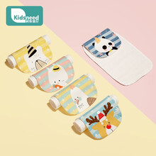 柯斯德尼 kidsneed 儿童吸汗巾宝宝隔汗巾婴儿纯棉纱布幼儿园垫背巾6层5条装 幸运天使