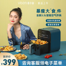 维尔逊(VISEN)空气炸锅3.5L大容量电炸锅家用无油烟薯条机多用途锅智能触控6种模式DIY 莫黛兰