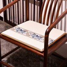 乾顶 中式红木椅子沙发坐垫椅垫现代简约实木家具椅子坐垫座椅垫太师椅官帽椅餐椅垫办公室坐垫沙发垫红木 米白色-提花款 40X45厚度3cm海绵