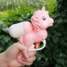 儿童水枪玩具Q版迷你小水枪宝宝洗澡喷水玩具枪不漏水沙滩戏水枪 粉色独角兽水枪 标准配置