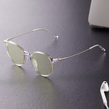 AHT防辐射防蓝光眼镜平光电脑护目镜透明圆框男女 C1透明水晶框