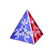 奇艺魔方格 齿轮魔方三阶贴片透明系列金字塔圆柱齿轮球异形魔方玩具  透明齿轮金字塔