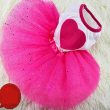 泰迪烫钻婚纱礼服宠物服装春夏装狗狗衣服博美比熊公主裙子 爱心裙 XS