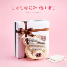 京炫（JINGXUAN)byla巴丽拇指琴卡林巴琴17音初学者入门手指琴教材便捷式卡淋巴琴 【白蜡木】猪小宝-电箱款+全套(顺丰)无礼盒